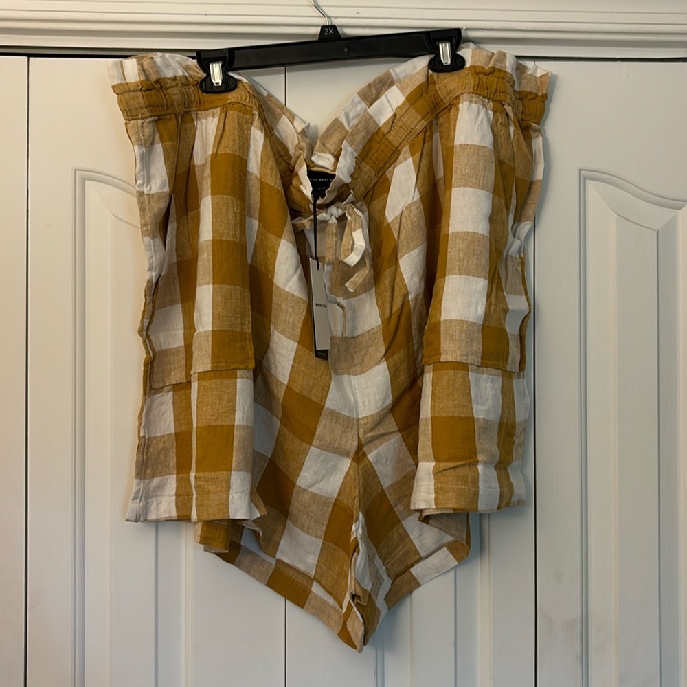 Who What Wear Gingham Shorts – Honey Mustard – Women’s Size 4X – NWT